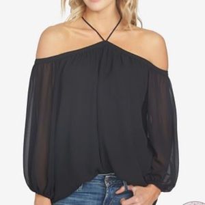 Black off the shoulder top